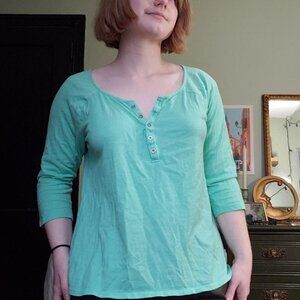 Mint green three quarter sleeve top
